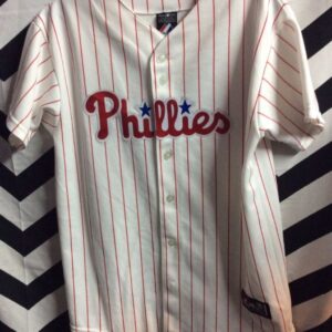 Photo detail:BASEBALL JERSEY - PHILLIES - PAPELBON #58 - OFFICIAL MLB MERCHANDISE - PIN STRIPPED