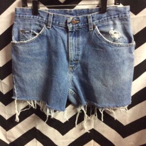 Photo detail:SIZE 33 LEE SHORTS FREYED CLASSIC DENIM HOLES IN BUTT