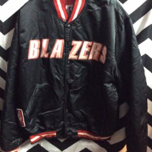 Photo detail:STARTER JACKET – BUTTON-UP – PORTLAND TRAILBLAZERS – BLOCK LETTERED BLAZERS – NBA