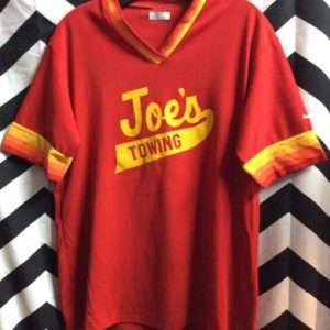RETRO Poly Baseball Jersey Joes Towing #35 STRIPES 1