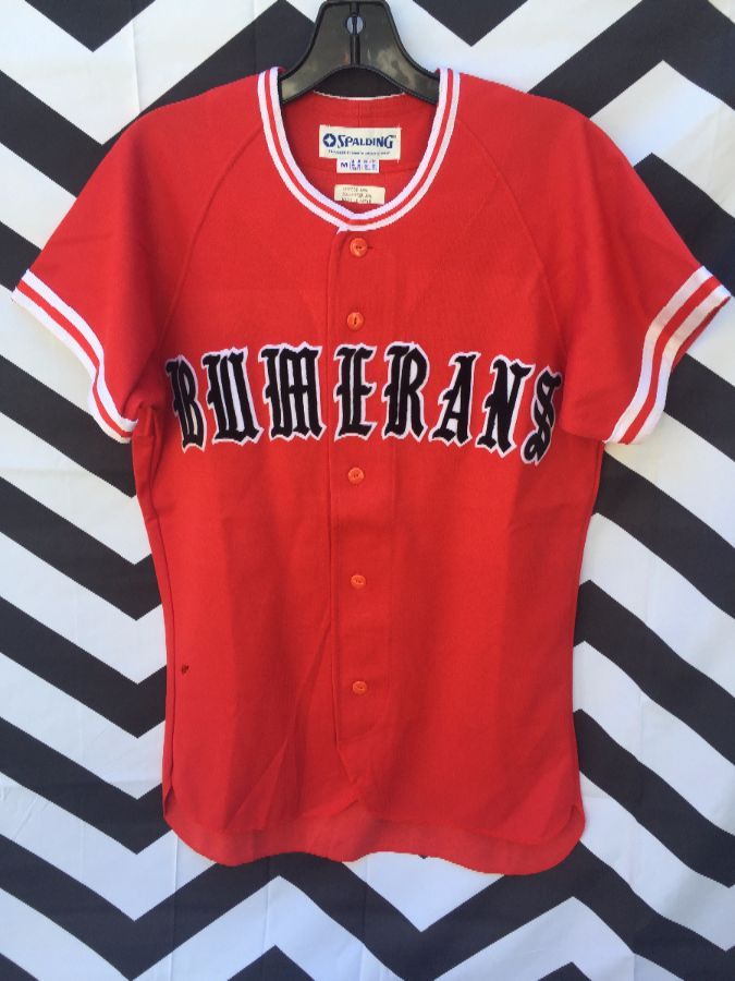 Retro Japanese Baseball Jersey, Button-up, Bumerans #2