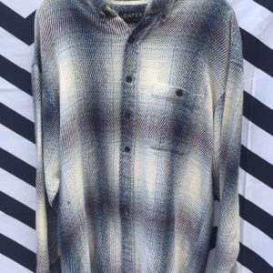 1990S LS BD FLANNEL SHIRT ABSTRACT DESIGN 1