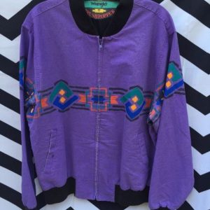WAXED TWILL JACKET PAINTED AZTEC GRAPHICS 1