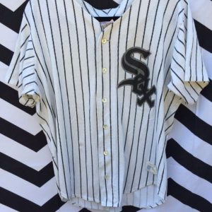 SS BD COTTON BASEBALL JERSEY pinstriped WHITE SOX as-is 1