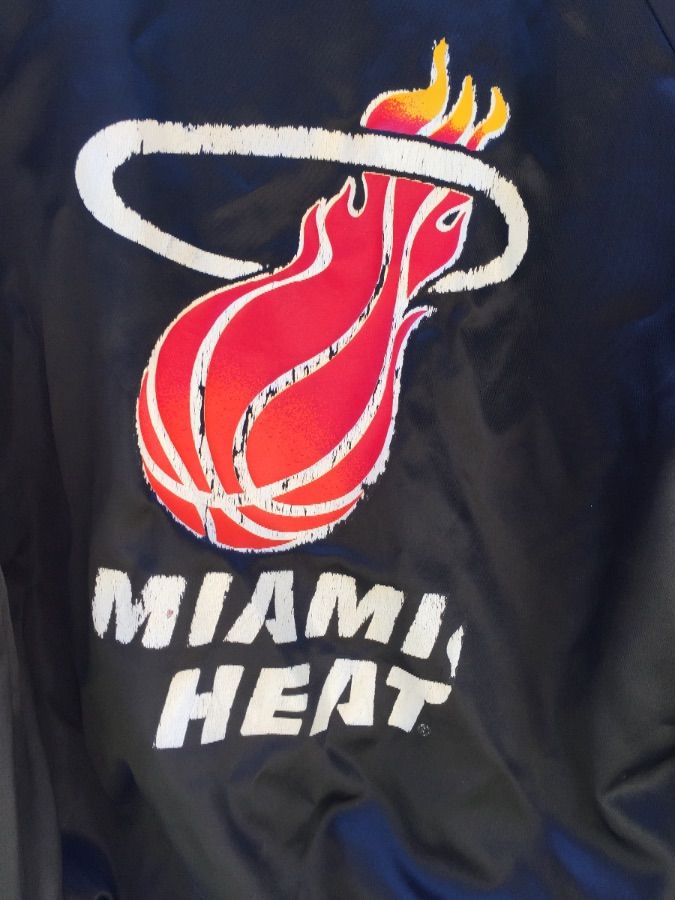 Satin Jacket Miami Heat Retro Logo *as-is *perfectly Distressed ...