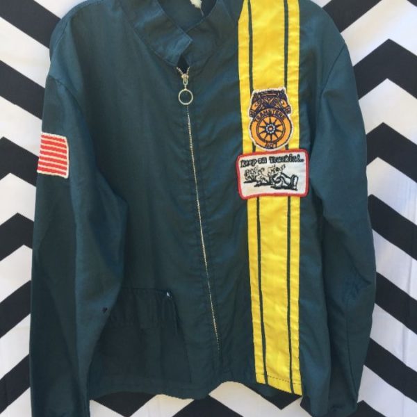 Retro Mechanics Jacket, Teamsters/american Flag/keep On Truckin Patches ...