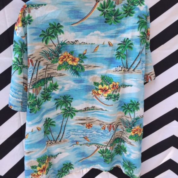 1980’s Hawaiian Shirt, 50/50, Palm Trees & Rainbows Design | Boardwalk ...