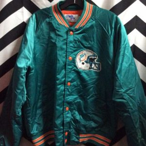 NFL Miami Dolphins Satin button up jacket w/ letters on back 3