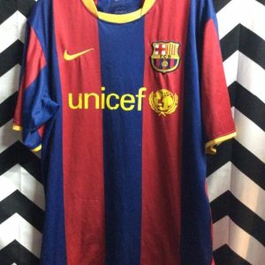SOCCER JERSEY NIKE UNICEF FCB LFP PATCHES 1