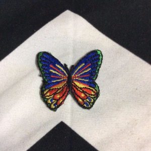 BW PATCH SMALL BUTTERFLY BLUE YELLOW RED 1