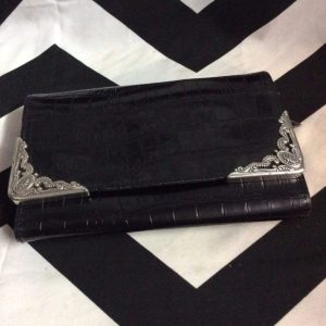 SNAKE EMBOSSED LEATHER HAND PURSE ORGANIZER 1