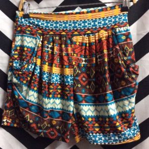 Soft Stretchy Aztec Pattern Shorts 1