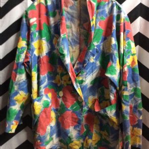 LS Floral Pattern Thin Jacket Oversize Buttons 1