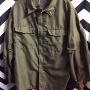 VINTAGE ARMY LIGHT WEIGHT ZIP JACKET 2 FRONT POCKETS 1