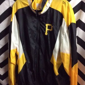 1990S COLOR BLOCK WINDBREAKER PITTSBURGH PIRATES BACK EMBROIDERY 1