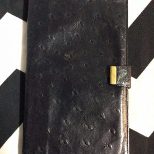 *DEADSTOCK* REAL OSTRICH LEATHER BILL FOLD PASSPORT HOLDER 1