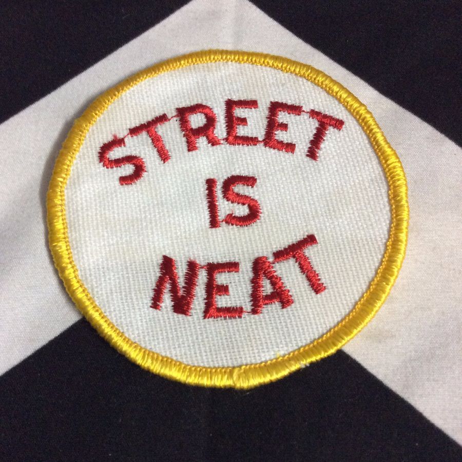 Embroidered Patch Street Is Neat Round Shape Boardwalk Vintage