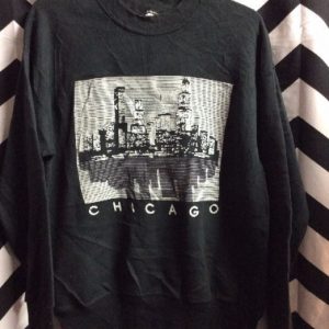 CHICAGO SKYLINE Graphic Black Sweater 1