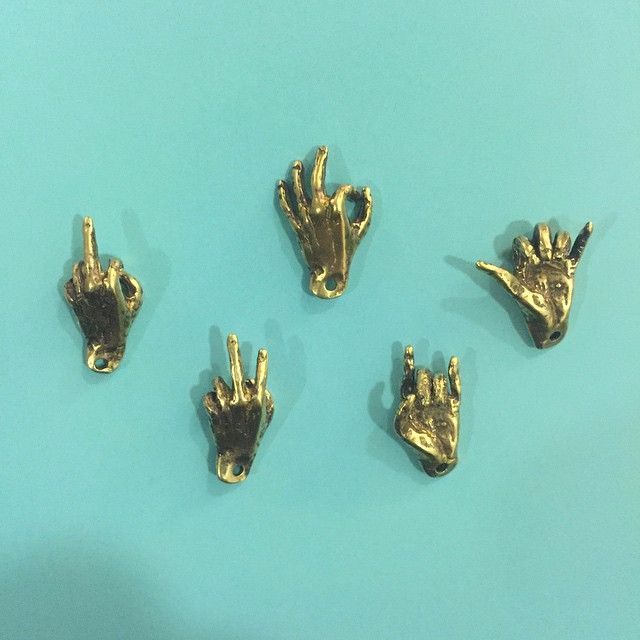 product details: PINS & PENDANTS - SOLID BRASS - MOVEABLE HAND - SAY ANYTHING! photo