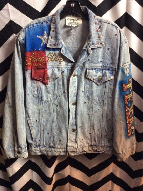 Vintage Tony Alamo Denim Jacket Texas Lone Star State Of Texas
