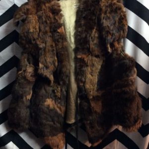 PATCHWORK RABBIT FUR VEST LEATHER RIBBON TIE #AMAZEBALLS 1