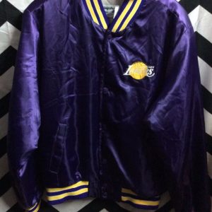 NBA LOS ANGELES LAKERS SATIN BUTTON UP JACKET 1