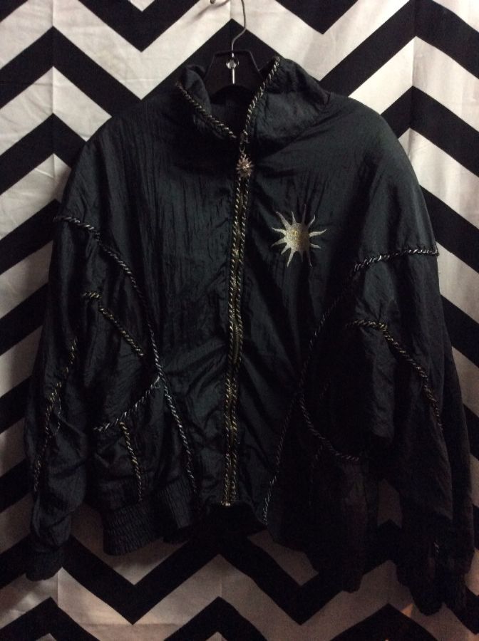 Windbreaker Silver Black Rope With Sun Embroidered 1