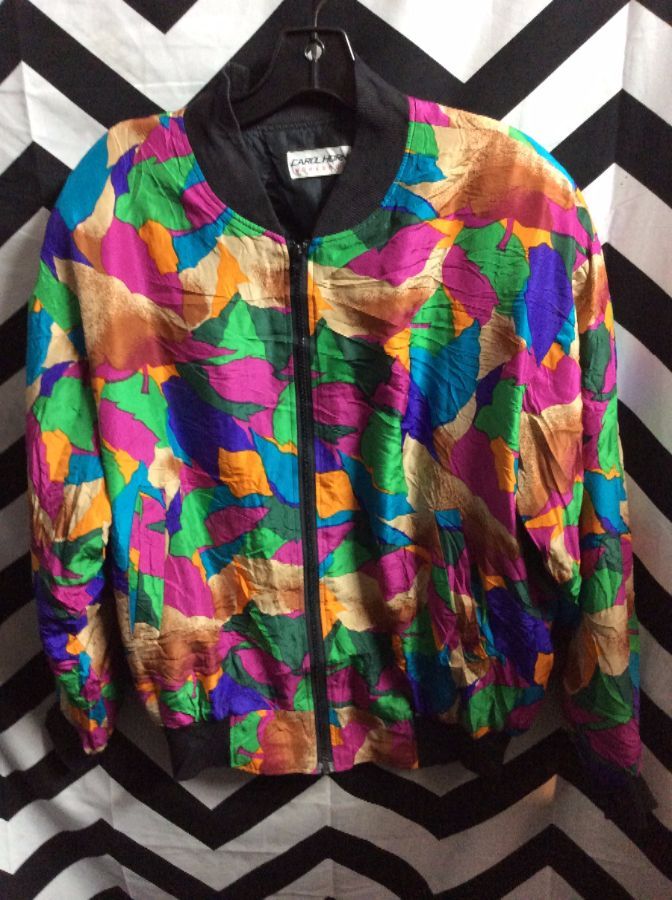 BOMBER JACKETS SILK LEAFY COLOR 1