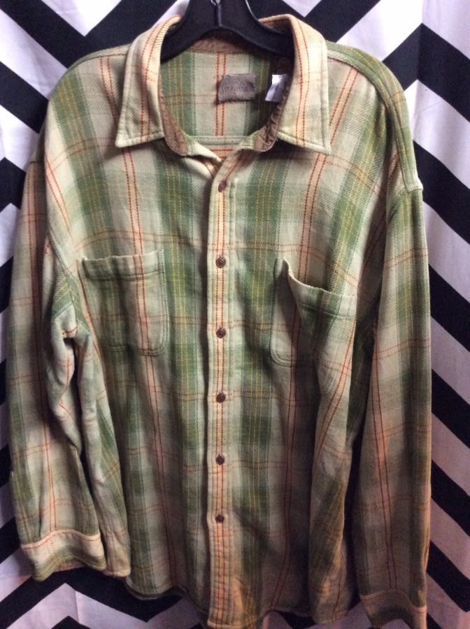 St. Johns Bay Flannel Shirt W/corduroy Collar | Boardwalk Vintage