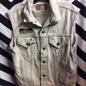 DENIM VEST CUT OFF SLEEVES APACHE PATCH as-is 1