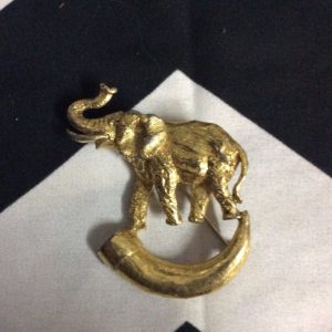 Gold Elephant above Tusk Pendant 1