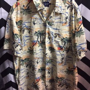 Tropical surf pattern hawaiian shirt 2