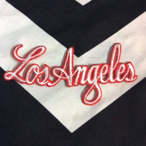 PATCH - LOS ANGELES Script Lettering White red outline 2