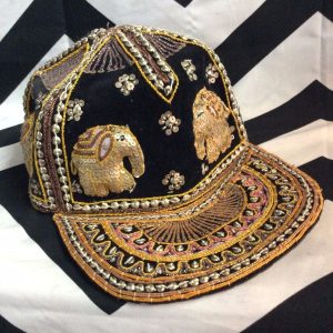 Sequin Elephant Cap with Embroidered Sequin Pattern 1