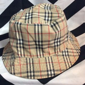 Brown Plaid Burberry Style Bucket Hat 1
