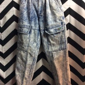 BUGLE BOY Acid Washed Jeans Cargo Pockets 1