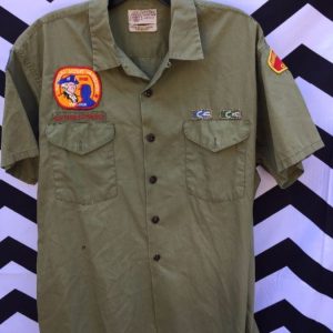 VINTAGE SS BD BOY SCOUTS SHIRT WITH PATCHES 1