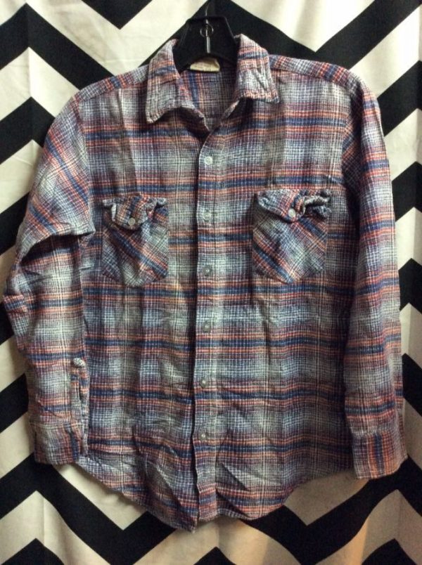 RETRO FLANNEL SHIRT W/PLAID DESIGN PRINT » Boardwalk Vintage