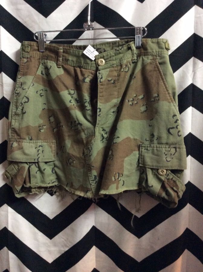 Reconstructed Military Camo Mini Skirt | Boardwalk Vintage
