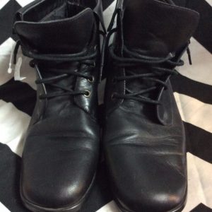 LITTLE LACE UP LEATHER BOOTIES BLOCK HEEL 1