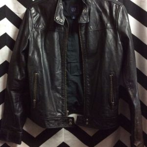 RETRO GAP BLACK LEATHER JACKET 1