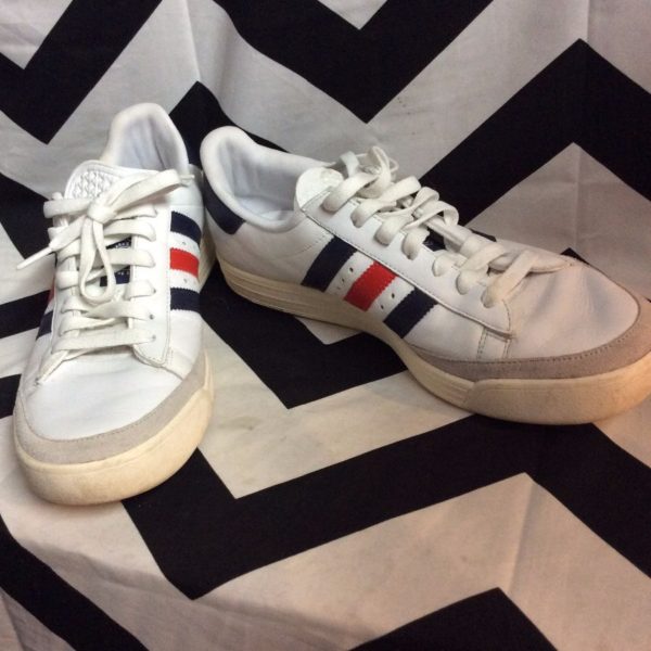 red white and blue striped adidas