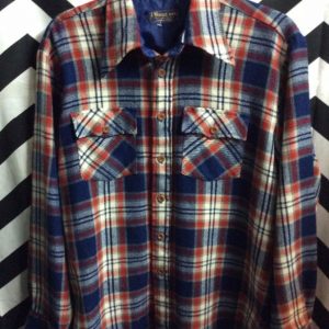 Soft Plaid Flannel Red, Blue, Creme 1