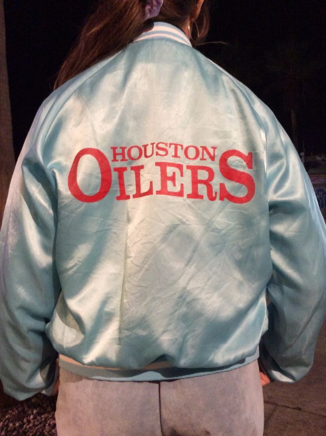 RARE Vintage OG Satin Chalk Line Houston Oilers Starter Style 