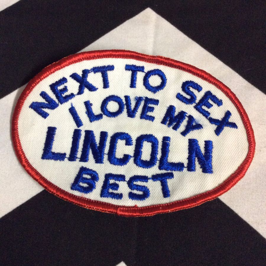 Embroidered Patch Next To Sex I Love My Lincoln Best Oval Shape