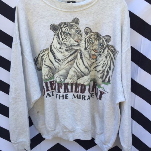 PULLOVER SWEATSHIRT SIEGFRIED & ROY WHITE TIGERS AT THE MIRAGE 1