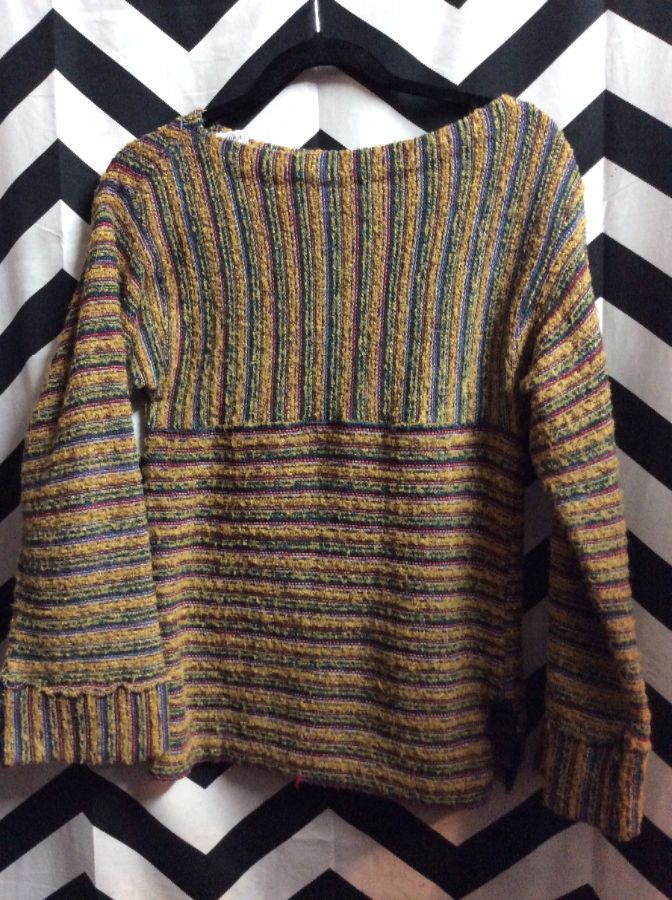 KNITTED SWEATER 70S VERTICAL & HORIZONTAL STRIPES 1
