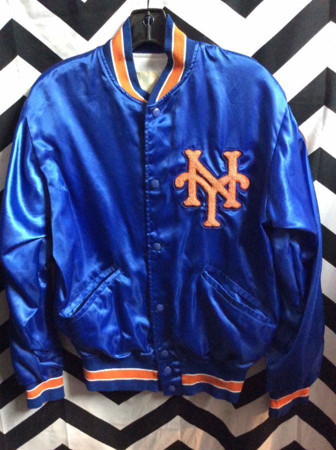MLB New York Mets Satin Button up Jacket 1