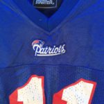 AntiqueologyToday New England Patriots Drew Bledsoe Blue #11 Jersey - Youth L (14-16) - NOS - Original Tag - Printed Name/Number - Reebok on Field