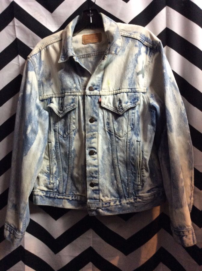 Levis Denim Jacket Splashed Bleach Washed | Boardwalk Vintage